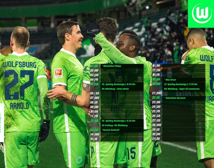 VfL Wolfsburg Desktop Kalender März 2022.