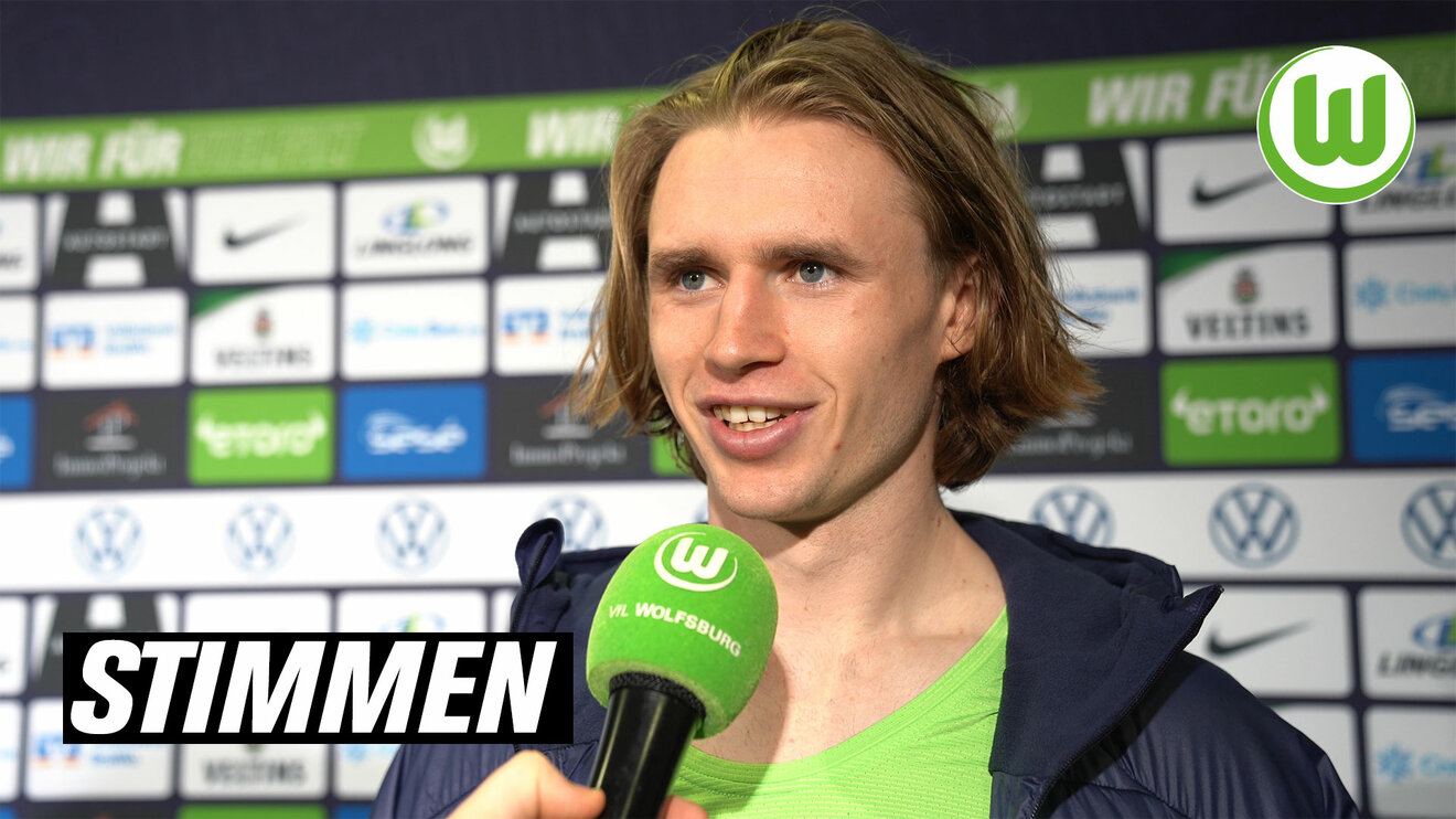VfL-Wolfsburg-Spieler Wimmer im Interview nach dem Spiel gegen den SC Freiburg.