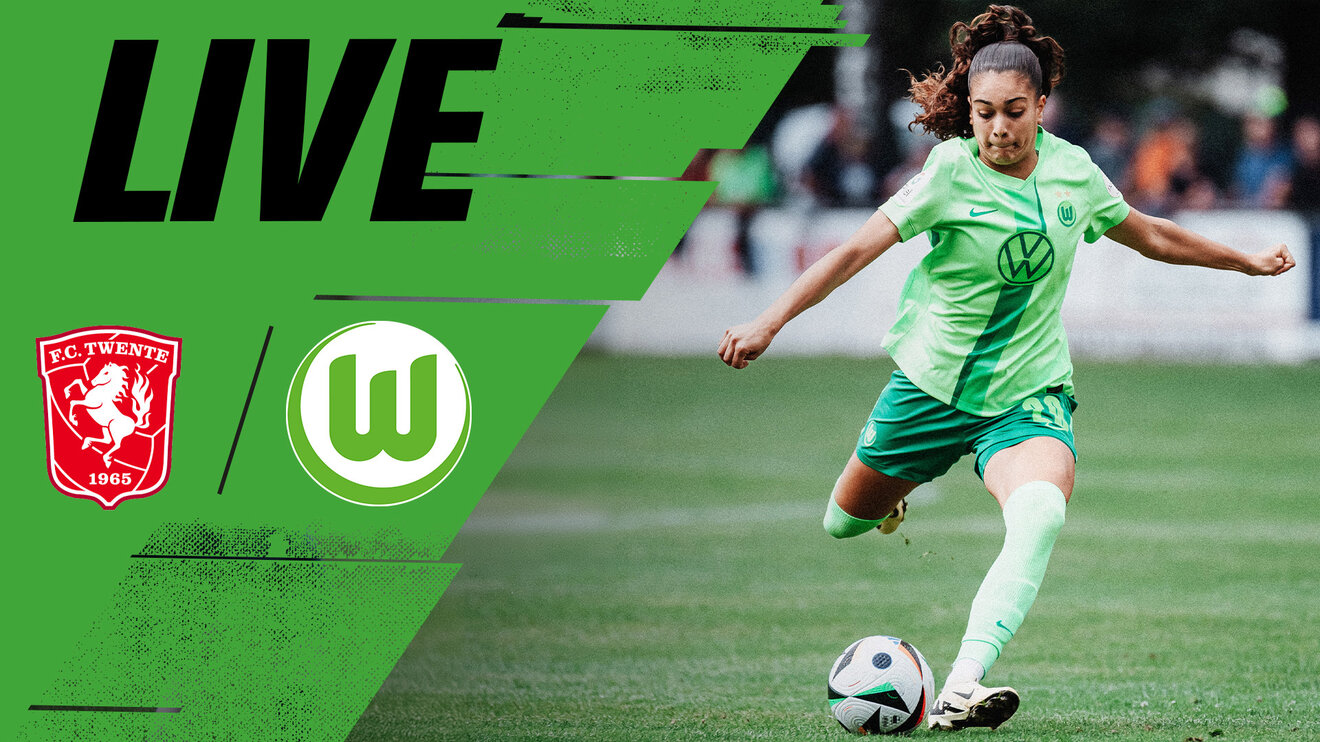 Eine VfL-Wolfsburg-Grafik zum Testspiel gegen Twente mit Ariana Arias.