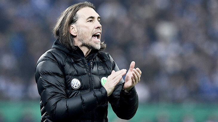 Martin Schmidt during the Cup game in Gelsenkirchen. 