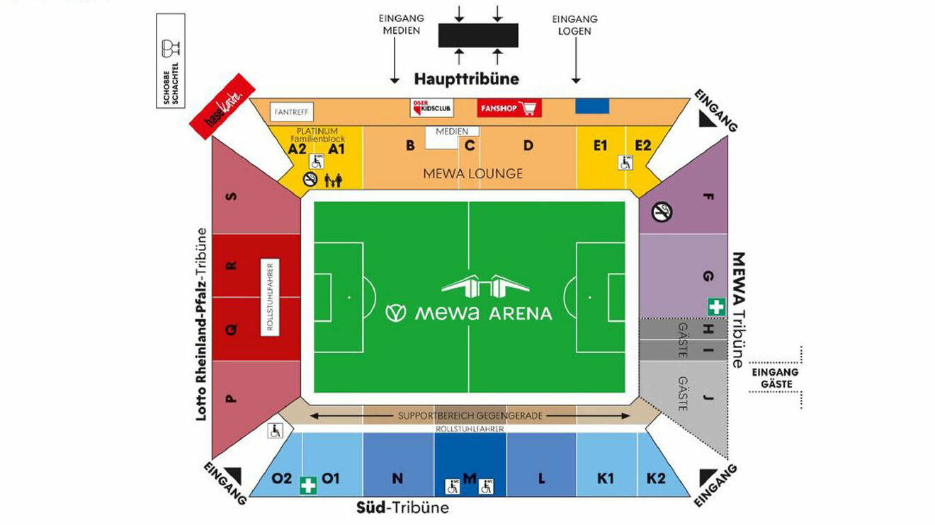 Stadionplan von FSV Mainz 05.