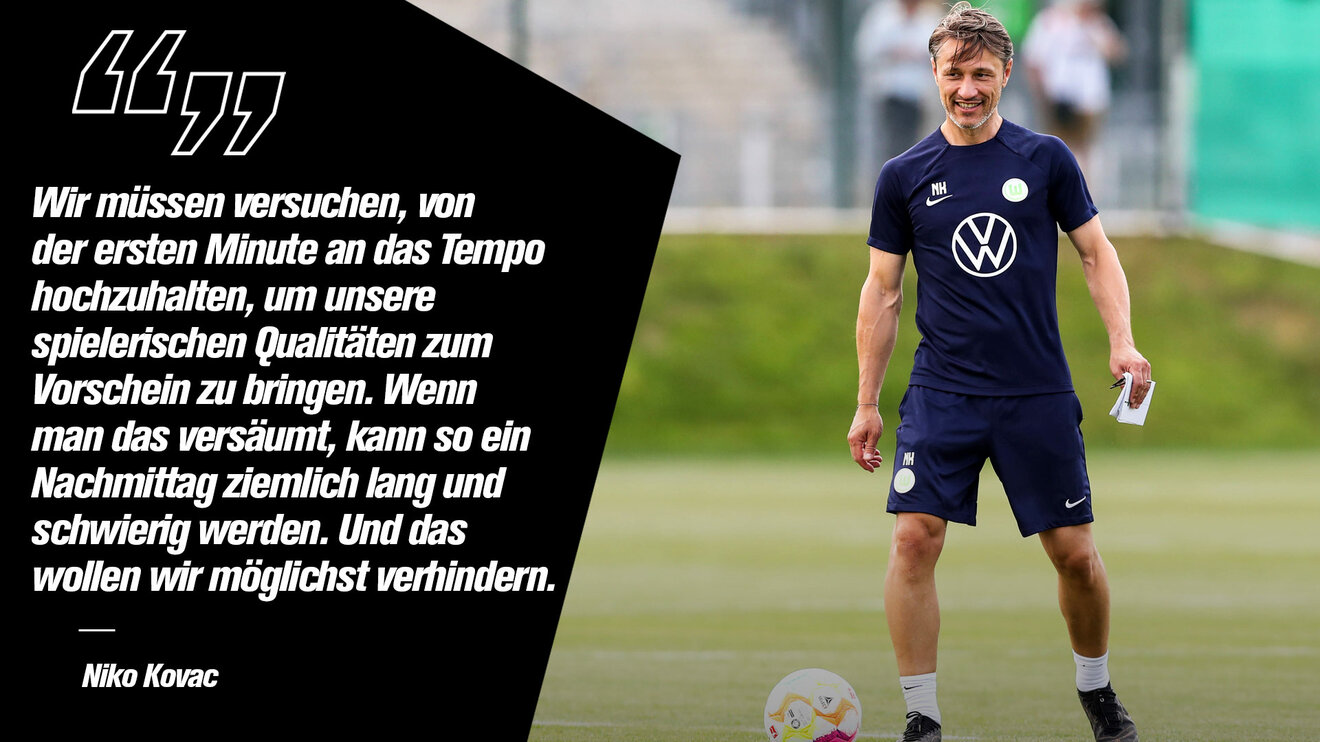Das Foto bildet ein Zitat der Cheftrainer des VfL Wolfsburg Niko Kovac ab.