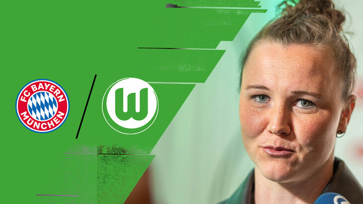 Eine VfL-Wolfsburg-Grafik zur Pressekonferenz gegen Bayern mit Marina Hegering.