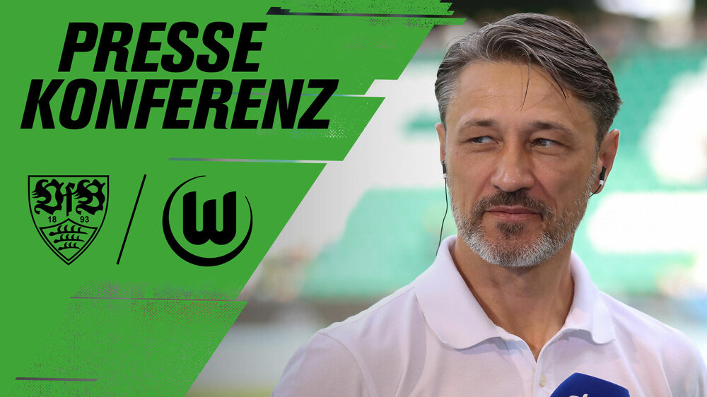 Eine Wölfe-TV-Grafik für die Pressekonferenz gegen Stuttgart mit VfL-Wolfsburg-Trainer Niko Kovac.