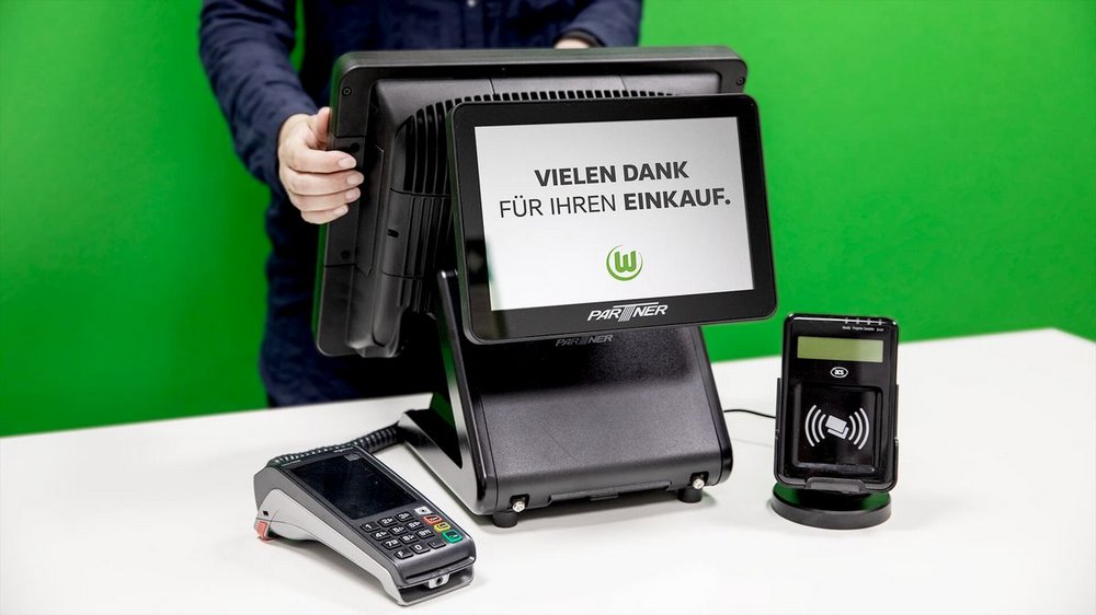 Eine Kasse vom VfL Wolfsburg.