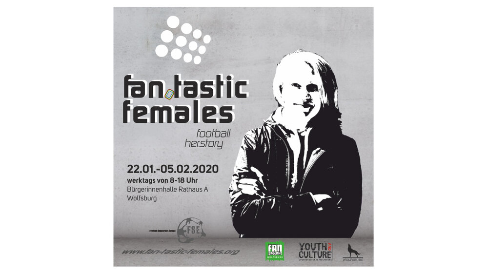Werbegraphik zur Fantastic Femals-Aktion im Fanporjekt WOlfsburg mit dem Zeitraum der Veranstaltung. 