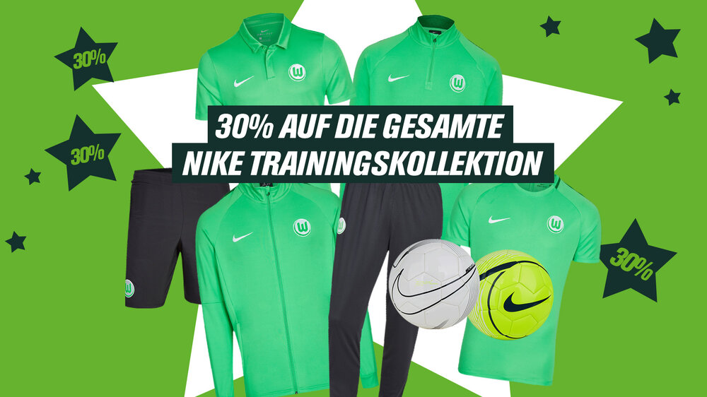 VfL-Adventskracher im Wölfeshop: 30 Prozent Rabatt auf die abgebildete Nike-Freizkollektion.