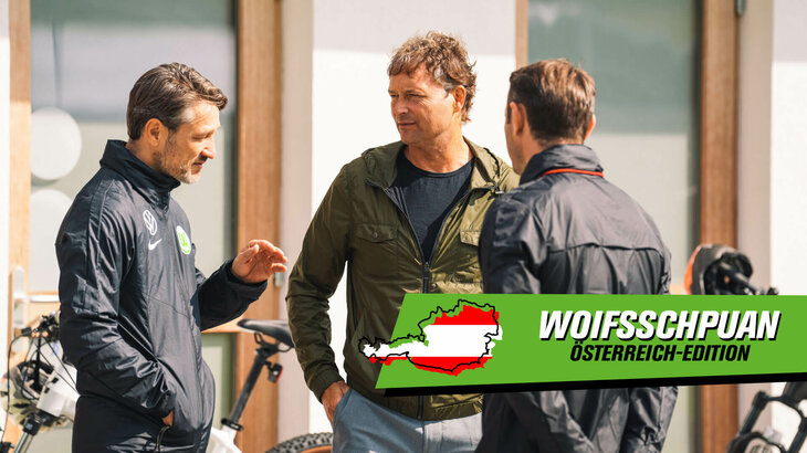 Der VfL-Wolfsburg-Trainer Niko Kovac redet mit Marcus Sorg.