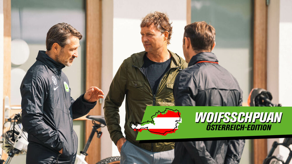 Der VfL-Wolfsburg-Trainer Niko Kovac redet mit Marcus Sorg.