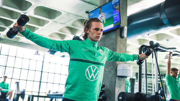 Die Spieler des VfL-Wolfsburg im Trainingslager in Almancil.