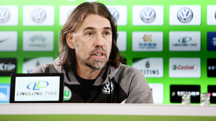 Martin Schmidt during the pre-match press conference ahead of the home clash with RB Leipzig. 