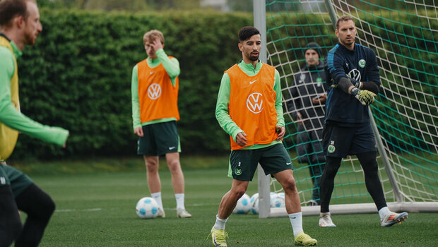 VfL-Spieler Mohamed Amoura im Training an der Volkswagen Arena.