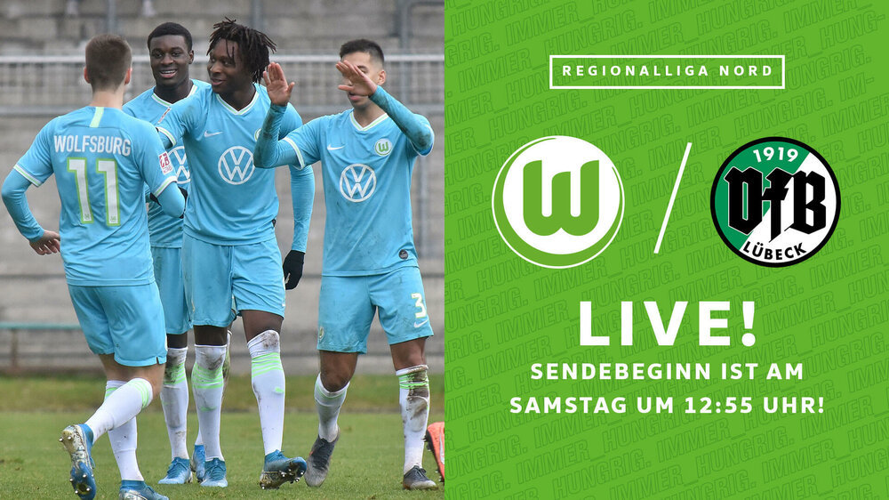 Livestream-Ankündigung zum Spiel der U23 gegen Lübeck. 