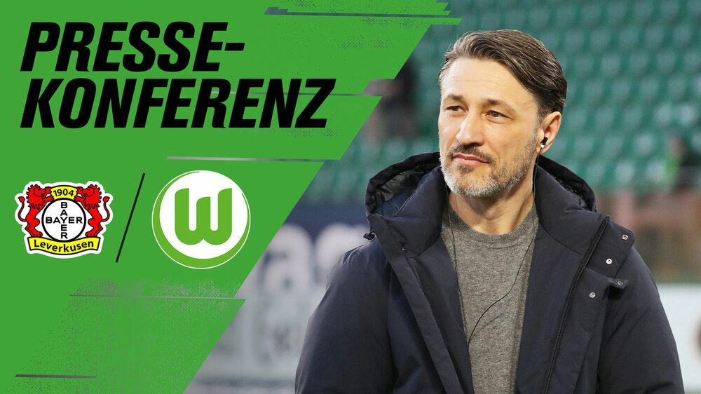 Eine VfL-Wolfsburg-Grafik zur Pressekonferenz vor Leverkusen mit Niko Kovac.