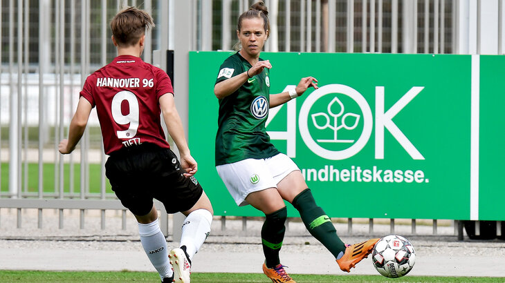 Katharina Baunach im Spiel gegen Hannover 96.