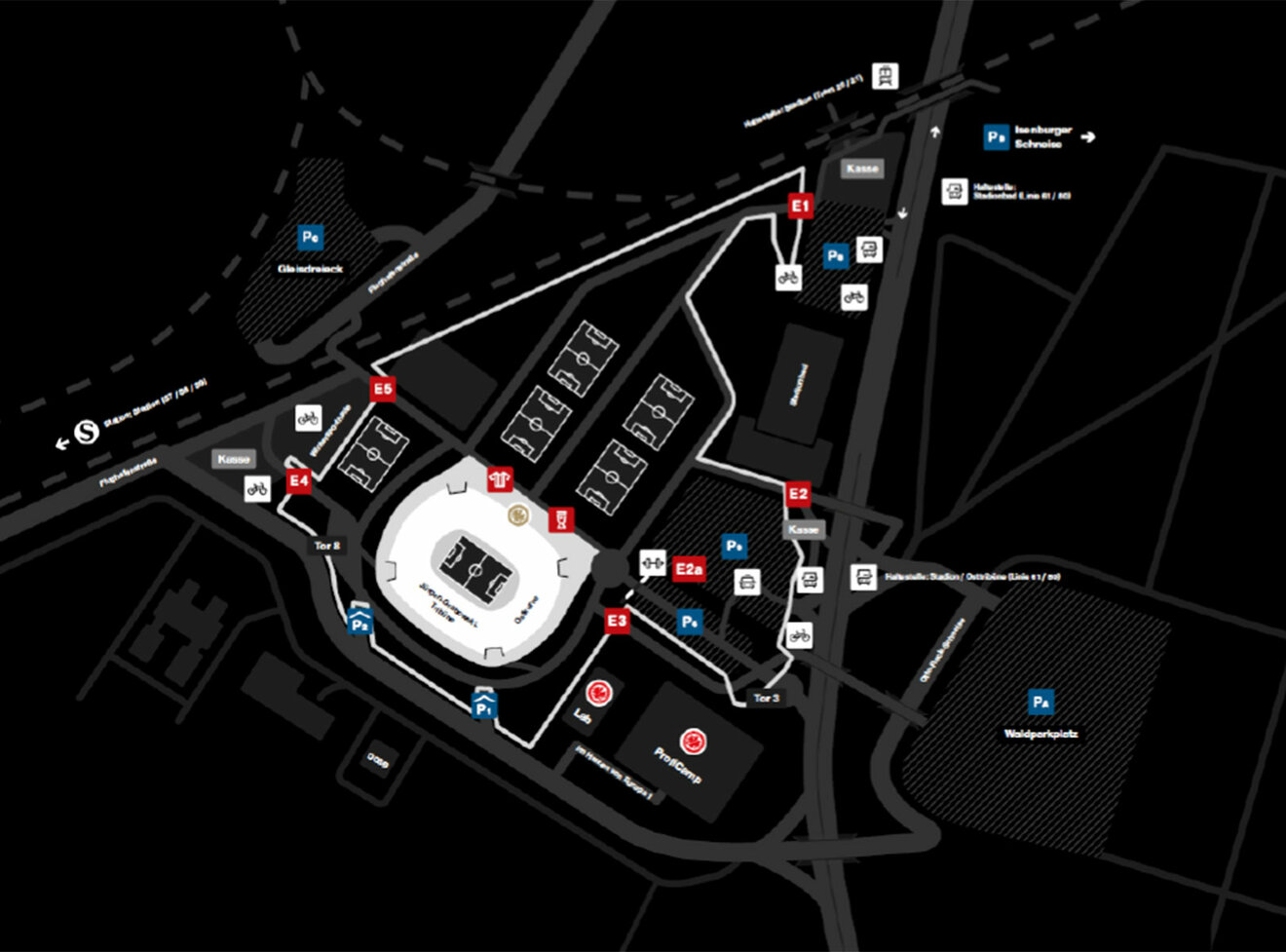 Stadionplan von Eintracht Frankfurt.