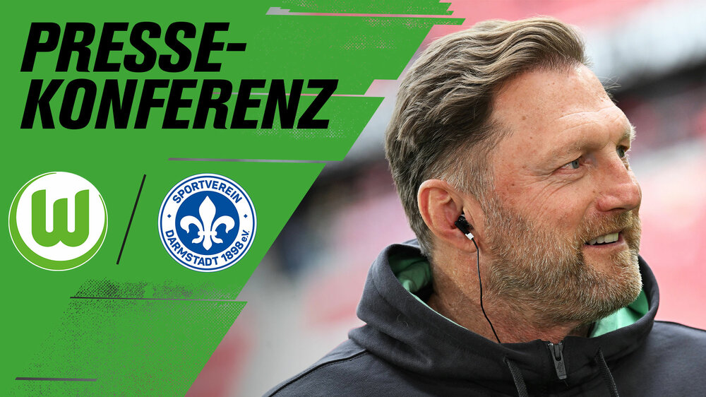 Eine VfL-Wolfsburg-Grafik zur Pressekonferenz vor Darmstadt mit Ralph Hasenhüttl.