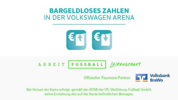 Die Rückseite der VfL Wolfsburg-Payment Karte.