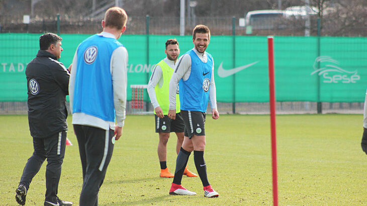 The Wolves during their training session on Tuesday. 