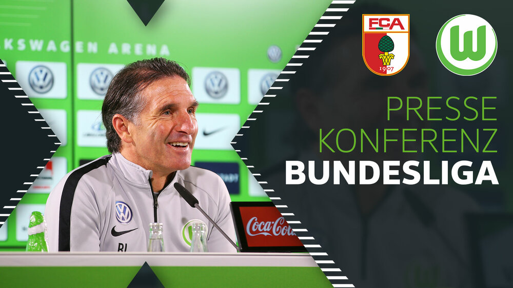 Trainer Bruno Labbadia in der Pressekonferenz zur Partie FC Augsburg vs. VfL Wolfsburg.