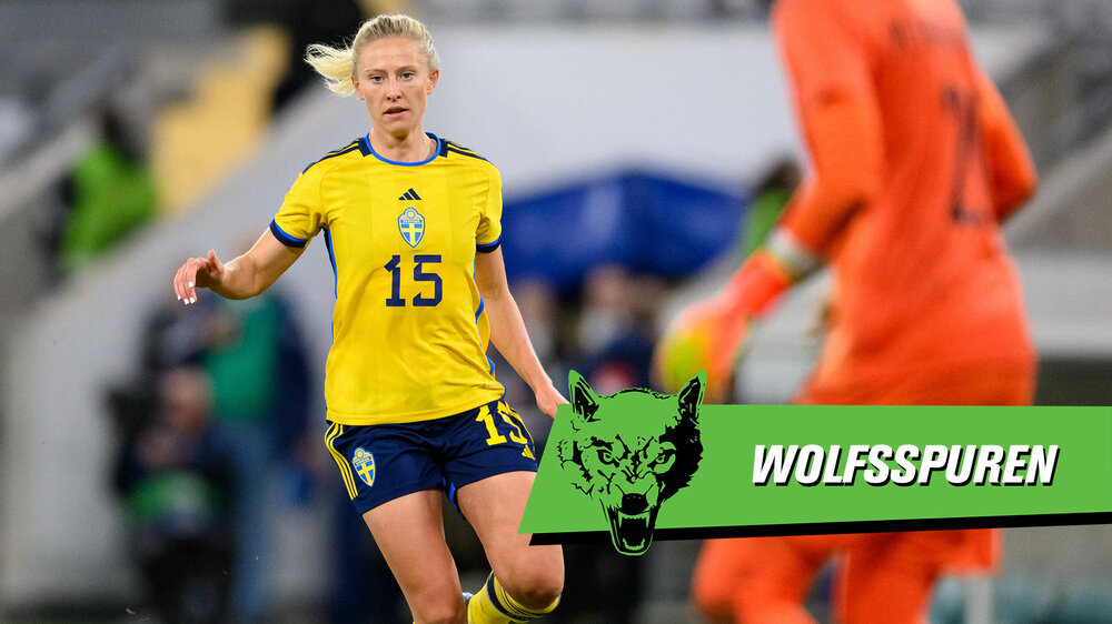 VfL-Wolfsburg-Spielerin Rebeack Blomqvist im Trikot der schwedischen Nationalmannschaft.