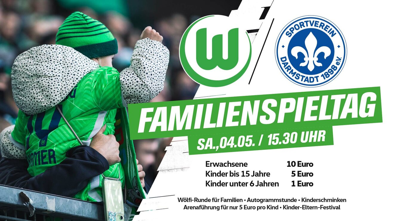 Eine VfL-Wolfsburg-Grafik zum Familienspieltag gegen Darmstadt.