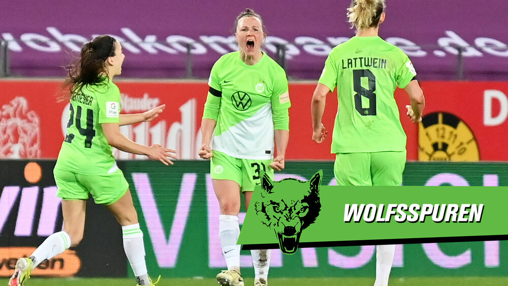 Alexandra Popp vom VfL Wolfsburg brüllt aus Freude.