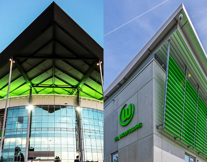 Zum Download: ein Hintergrundbild vom AOK Stadion oder der Volkswagen Arena des VfL Wolfsburg.