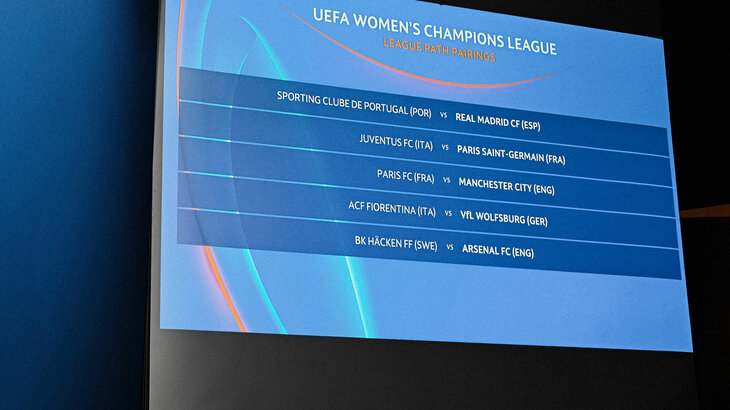 Eine Grafik der UEFA, die den Gegner der VfL-Frauen in der zweiten Qualifikationsrunde Womens Champions League zeigt. 