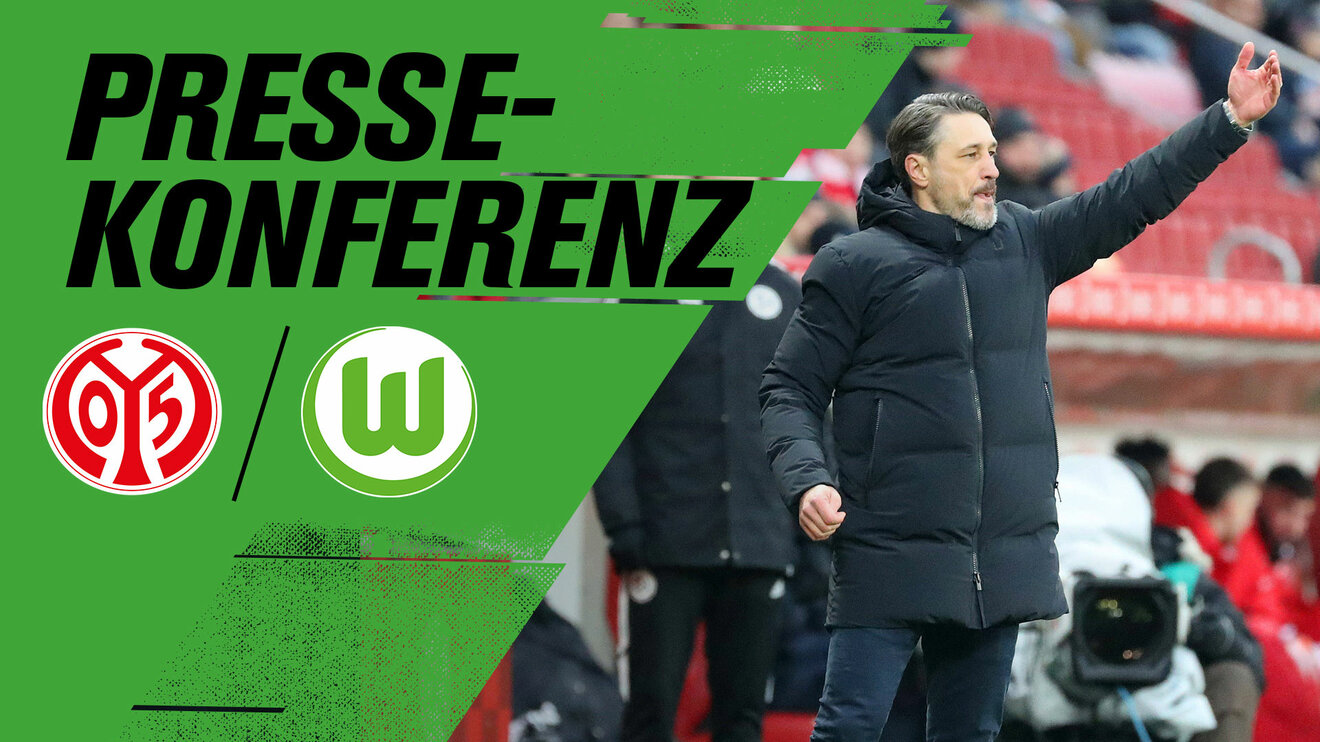 Grafik für die Pressekonferenz nach dem Spiel des VfL Wolfsburg gegen Mainz 05 mit Cheftrainer Niko Kovac.