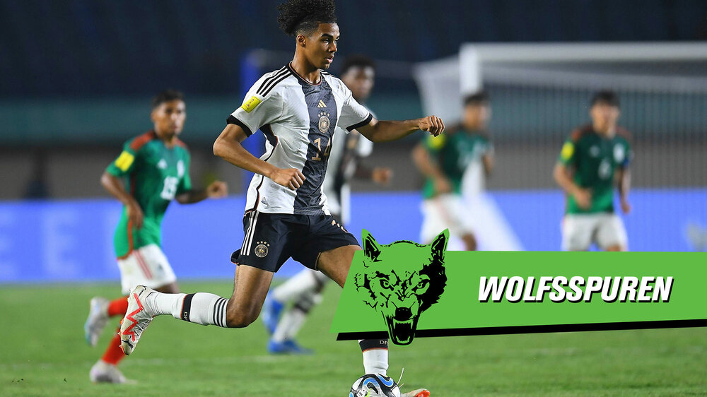 U17-Spieler des VfL Wolfsburg David Odogu im Trikot der Deutschen Nationalmannschaft bei der U17-Weltmeisterschaft.