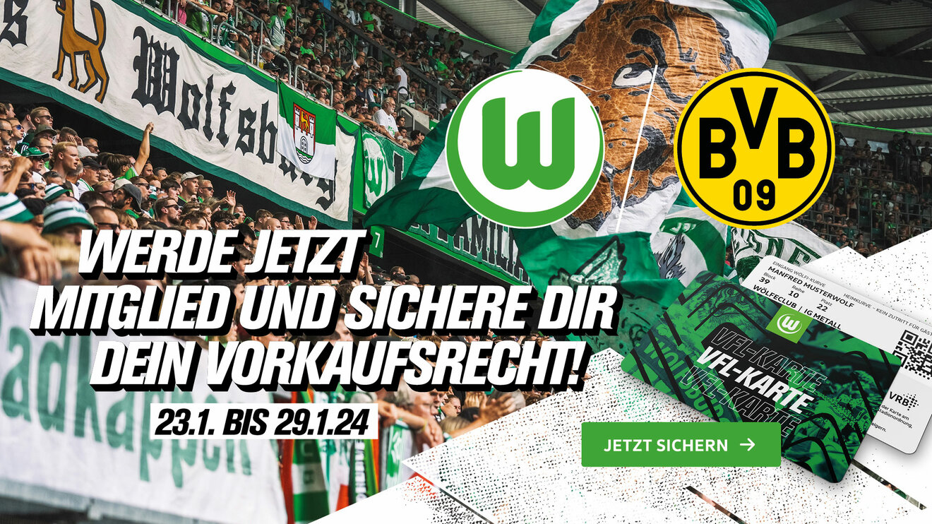 Eine Grafik mit einem Bild von Fans in der Nordkurve zur Bewerbung der Rückrunden-Dauerkarte.