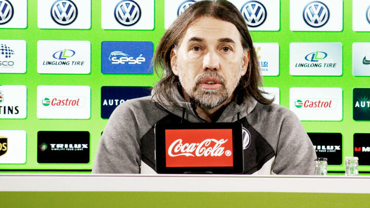 Martin Schmidt during the pre-match press conferenz ahead of the away clash with Werder Bremen. 