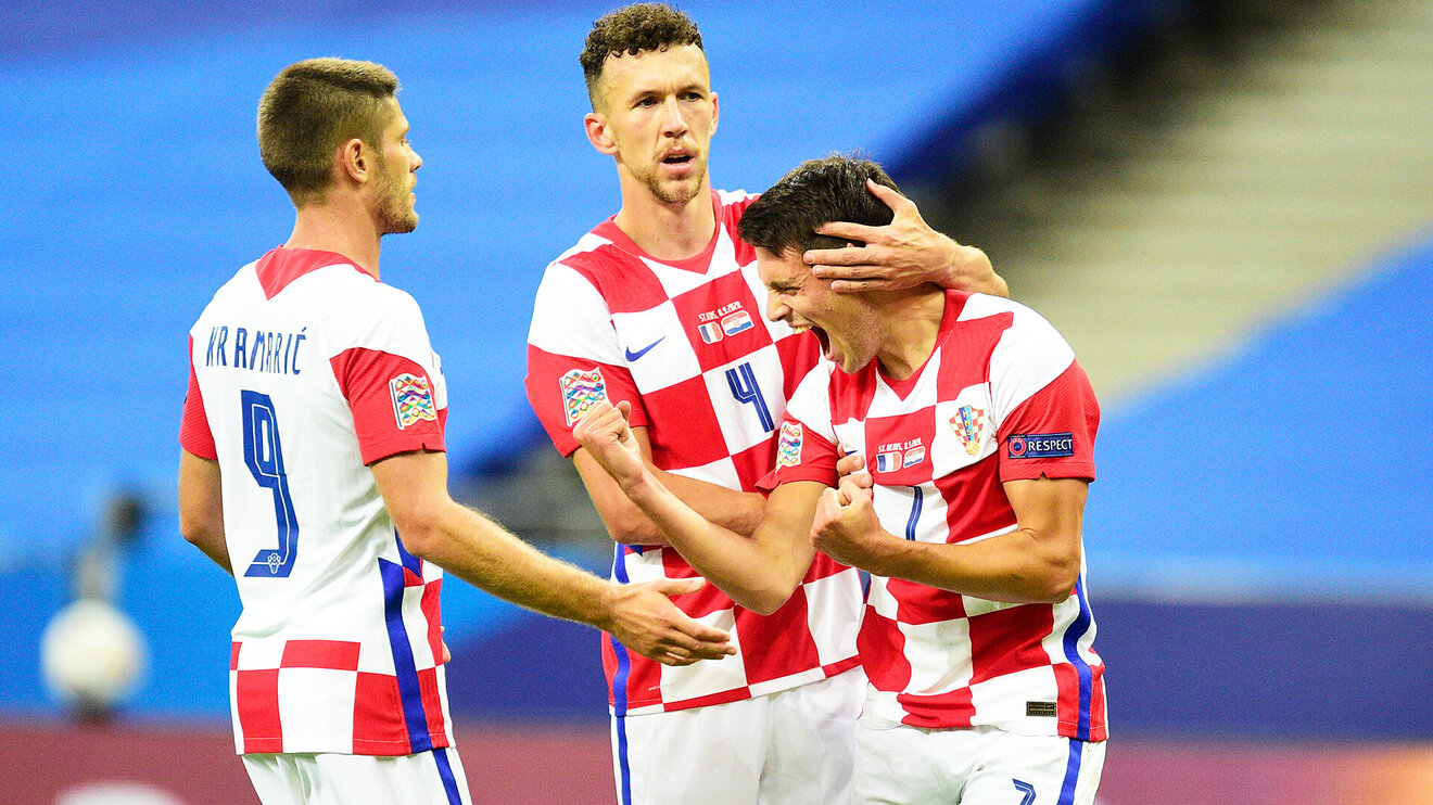 Josip Brekalo jubelt schreiend nach seinem Tor gegen Frankreich.