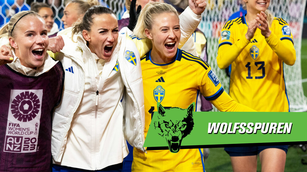 Die Wolfsspuren mit VfL-Wolfsburg-Spielerin Blomqvist im Trikot der schwedischen Nationalmannschaft.