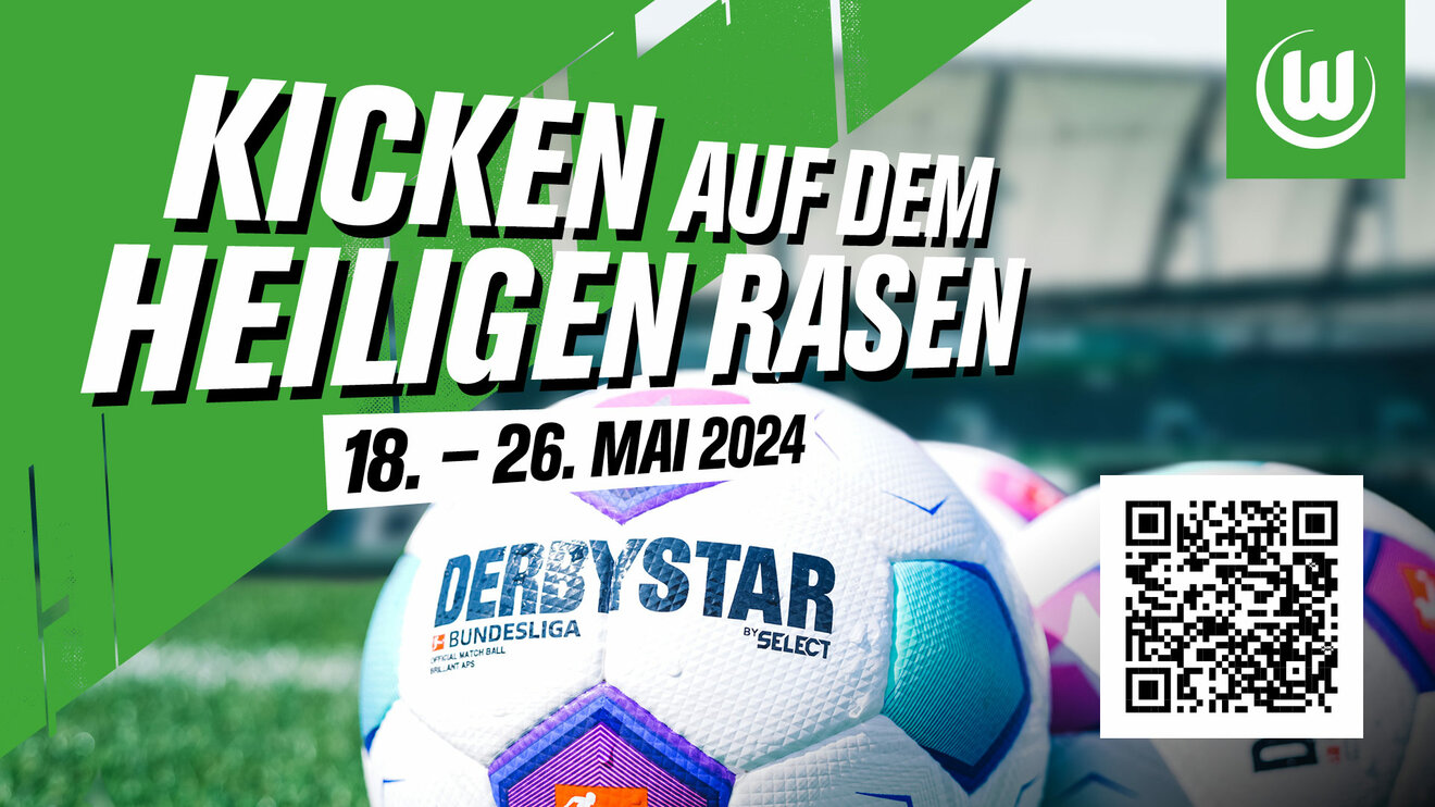 Werbung des VfL Wolfsburg für die Arenawoche, welche über Pfingsten stattfindet.