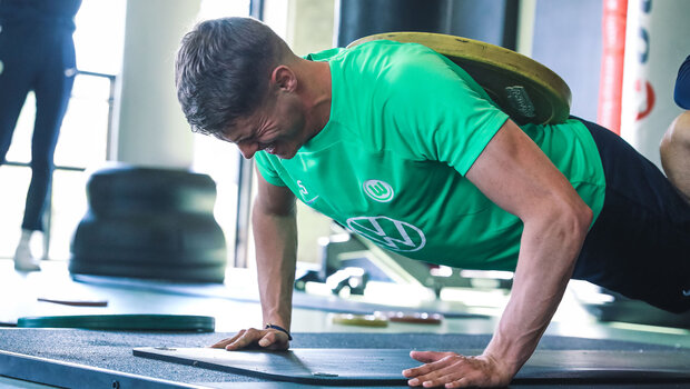 Die Spieler des VfL-Wolfsburg im Trainingslager in Almancil.