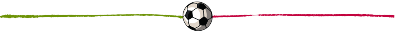Ein Fußball vor einer gelb-rosa Linie.