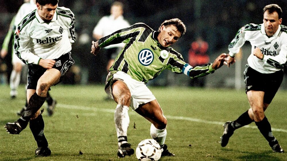 Spielszene aus dem Spiel Wolfsburg gegen Gladbach.