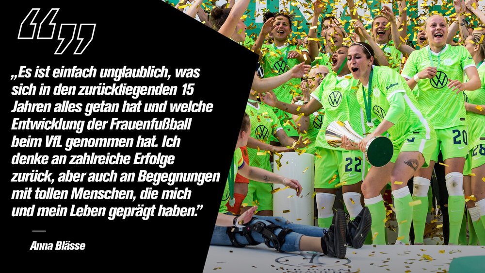 Ein Zitat von Anna Blässe zum Frauenfußball beim VfL Wolfsburg.