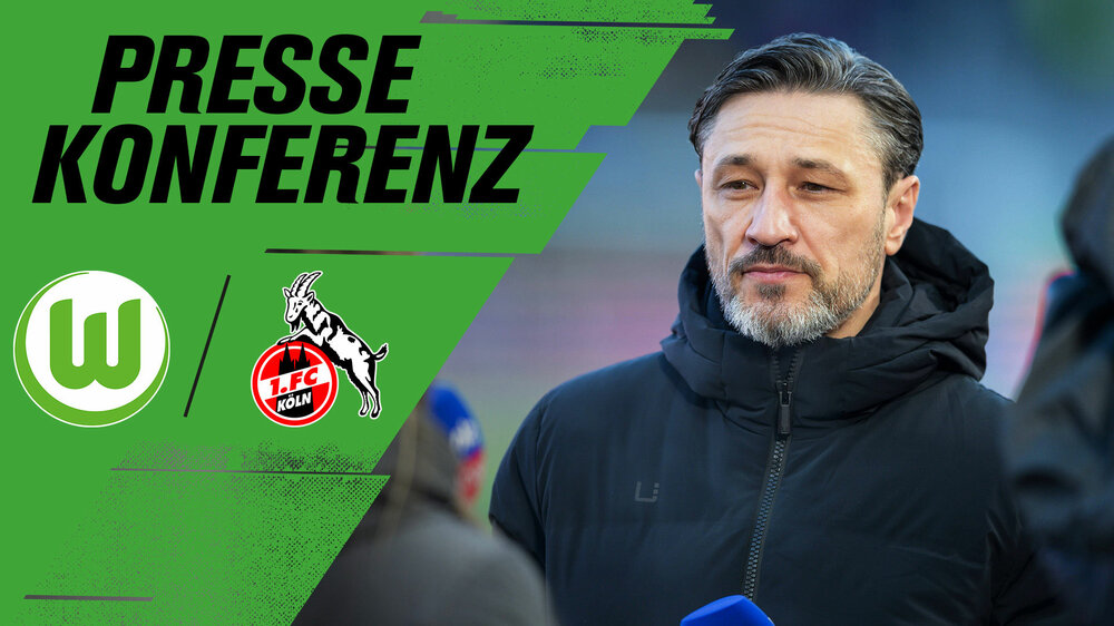 Eine VfL-Wolfsburg-Grafik mit Niko Kovac zur Pressekonferenz gegen Köln.