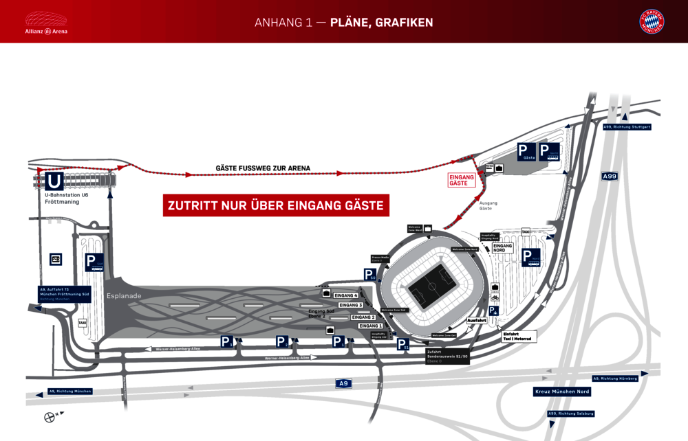 Der Stadionplan der Allianz Arena.
