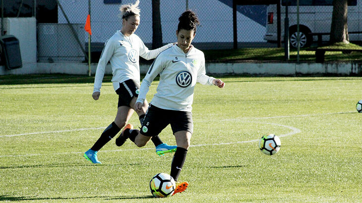 Claudia Neto during a training session. 