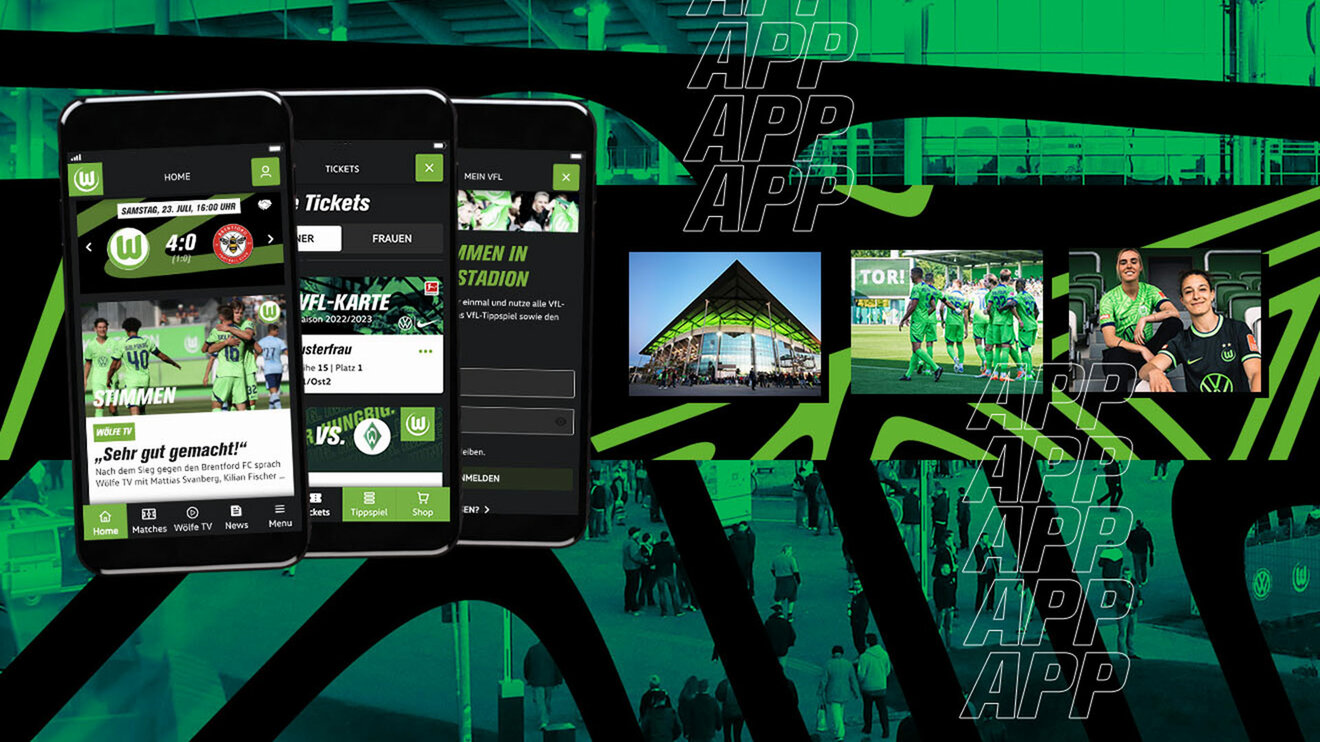 Grafik zum Update der VfL-Wolfsburg App.