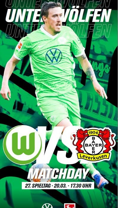 Das Cover des "Unter Wölfen"-Magazin vom VfL Wolfsburg gegen Bayer Leverkusen mit Max Kruse.