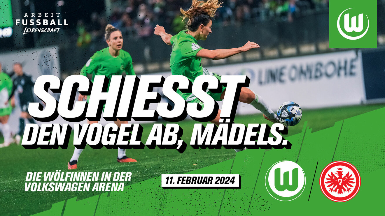 VfL-Wolfsburg-Grafik zum Spiel der Wölfinnen gegen Frankfurt mit Chantal Hagel.