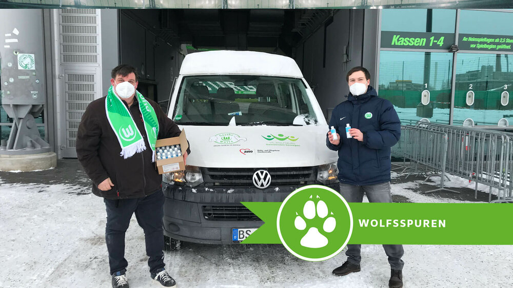 VfL-Wolfsburg spendet Desinfektionsmittel.