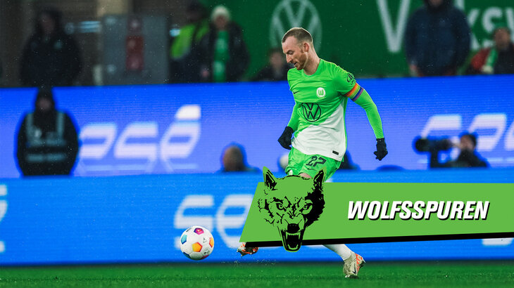 VfL-Wolfsburg-Spieler Maximilian Arnold ist auf der Grfaik der Wolfsspuren zu sehen.