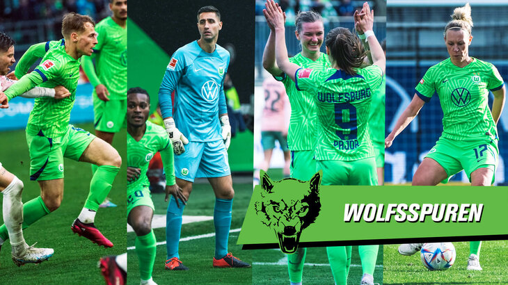 Die Wolfsspuren des VfL Wolfsburg mit Cozza, Casteels, Popp und Demann.