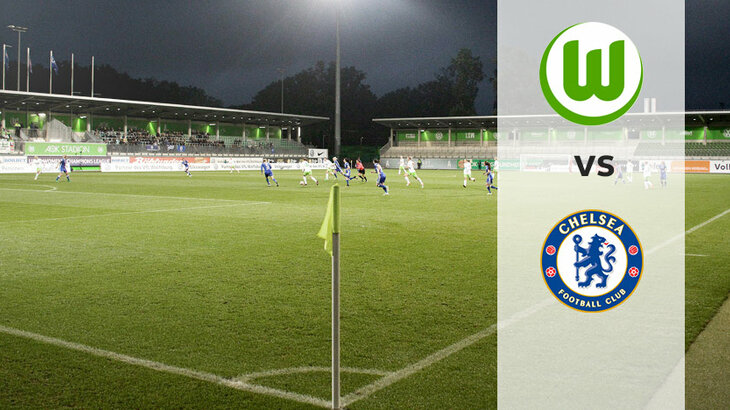 Die Logos vom VfL Wolfsburg und Chelsea LFC.